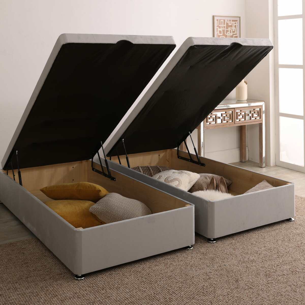 Cloud 1000 Pocket Medium Zip and Link Pillow Top Ottoman Divan Set - Image 6