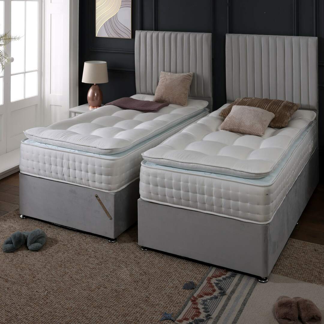 Cloud 1000 Pocket Medium Zip and Link Sprung Pillow Top Divan Bed Set - Image 4