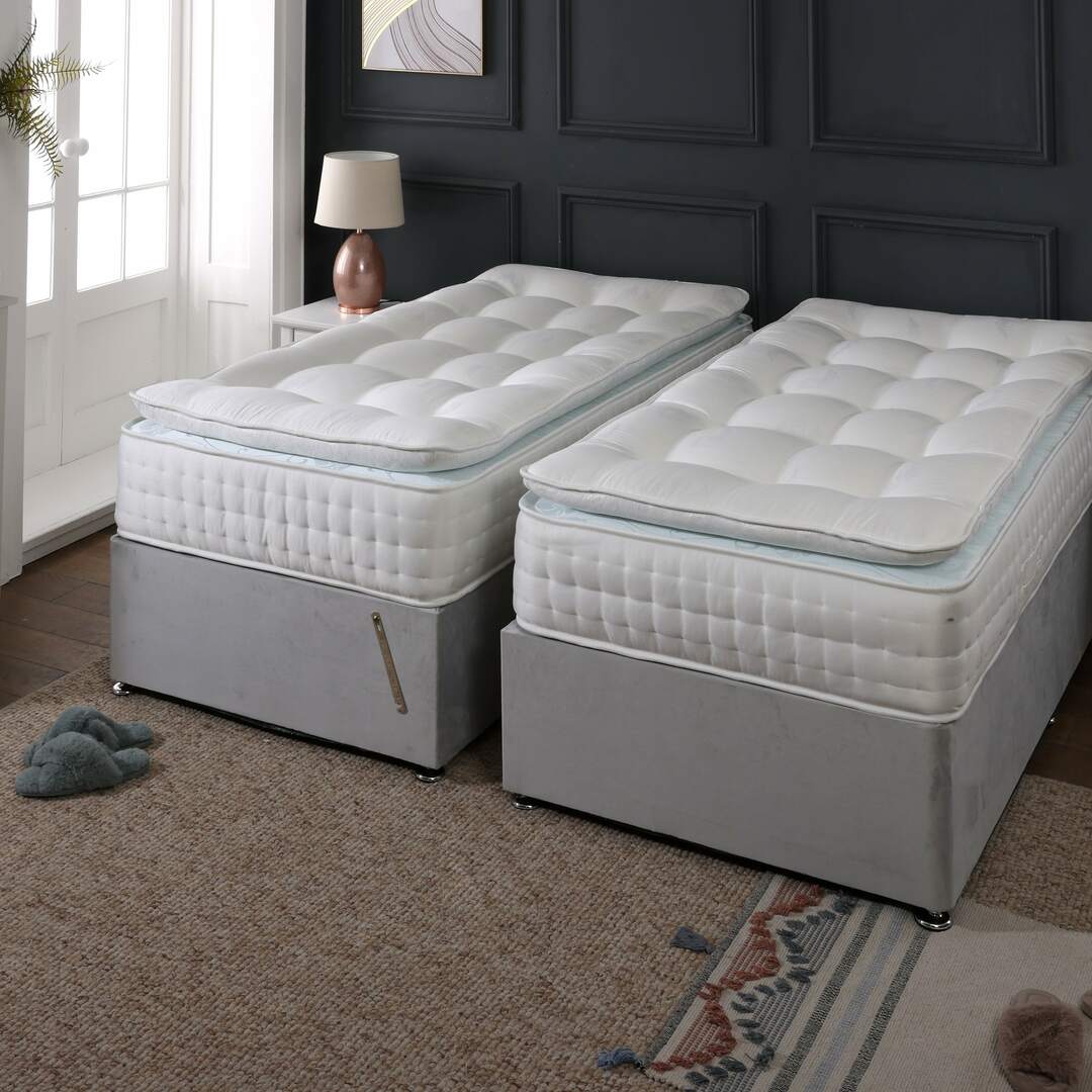Cloud 1000 Pocket Medium Zip and Link Sprung Pillow Top Divan Bed Set - Image 6