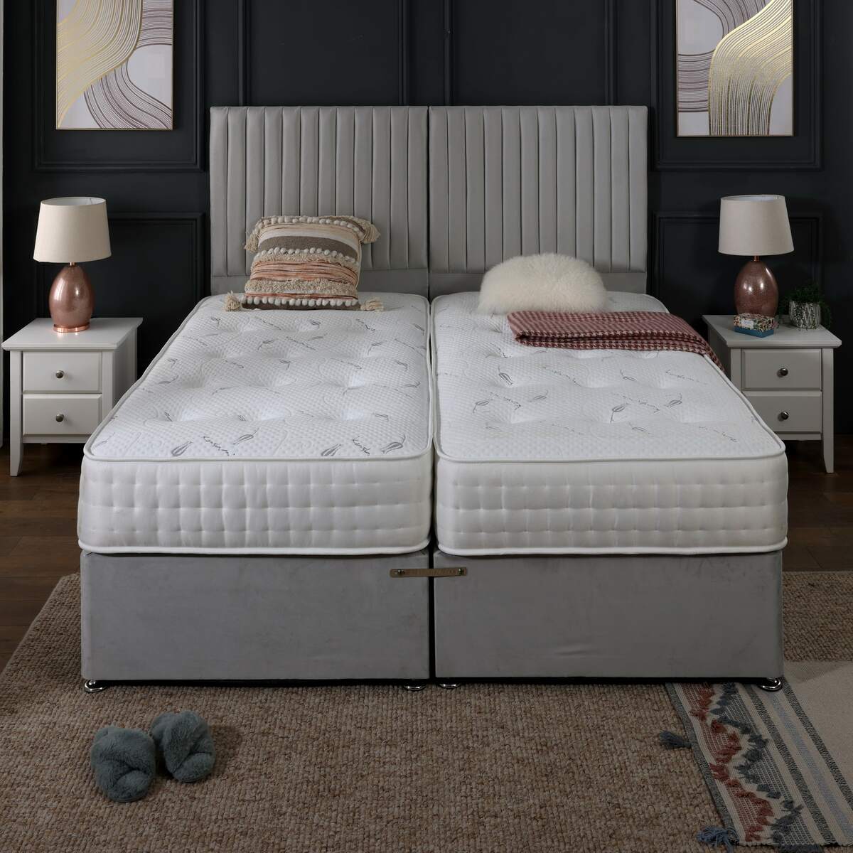 Kashemere Firm Cool Blue Zip and Link Divan Bed Set - Image 2