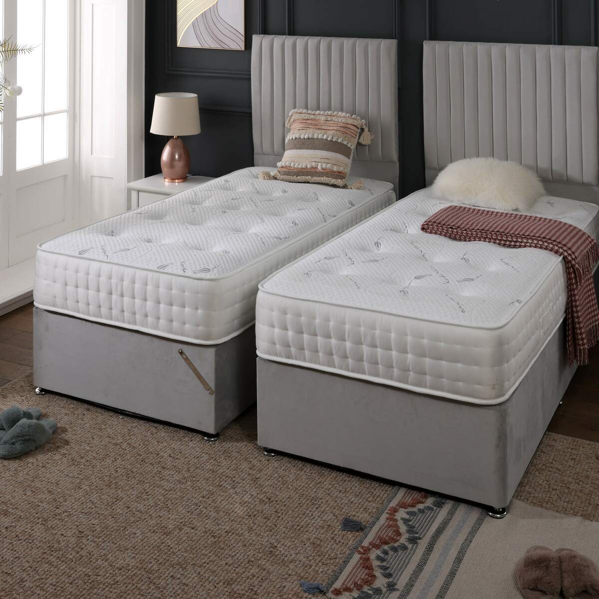 Kashemere Firm Cool Blue Zip and Link Divan Bed Set - Image 4