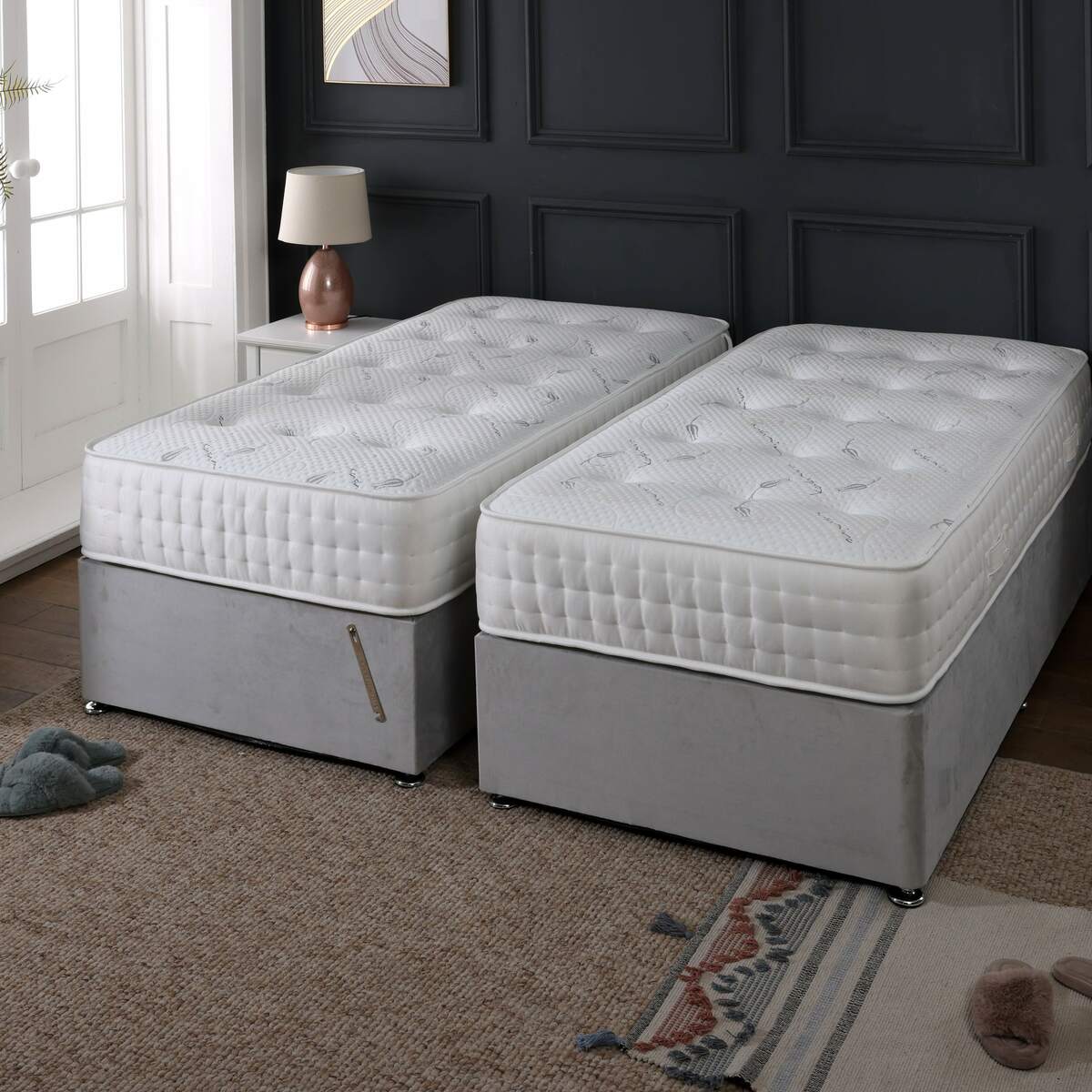 Kashemere Firm Cool Blue Zip and Link Divan Bed Set - Image 6