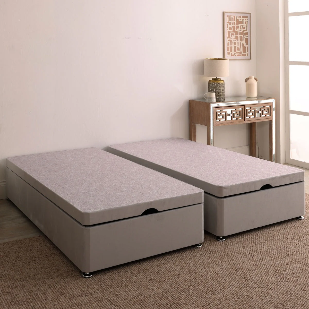 Kashemere Firm Cool Blue Zip and Link Ottoman Divan Set - Image 7