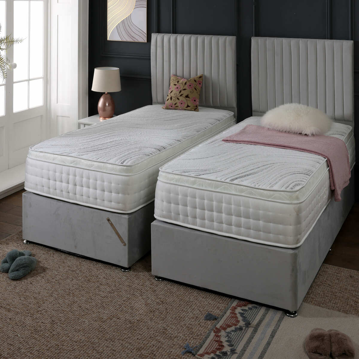 Spacebox Soft Zip and Link 1000 Pocket Sprung Pillow Box Divan Bed Set - Image 3
