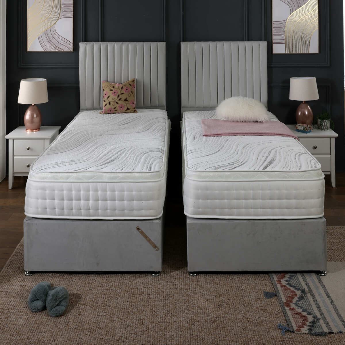 Spacebox Soft Zip and Link 1000 Pocket Sprung Pillow Box Divan Bed Set - Image 4